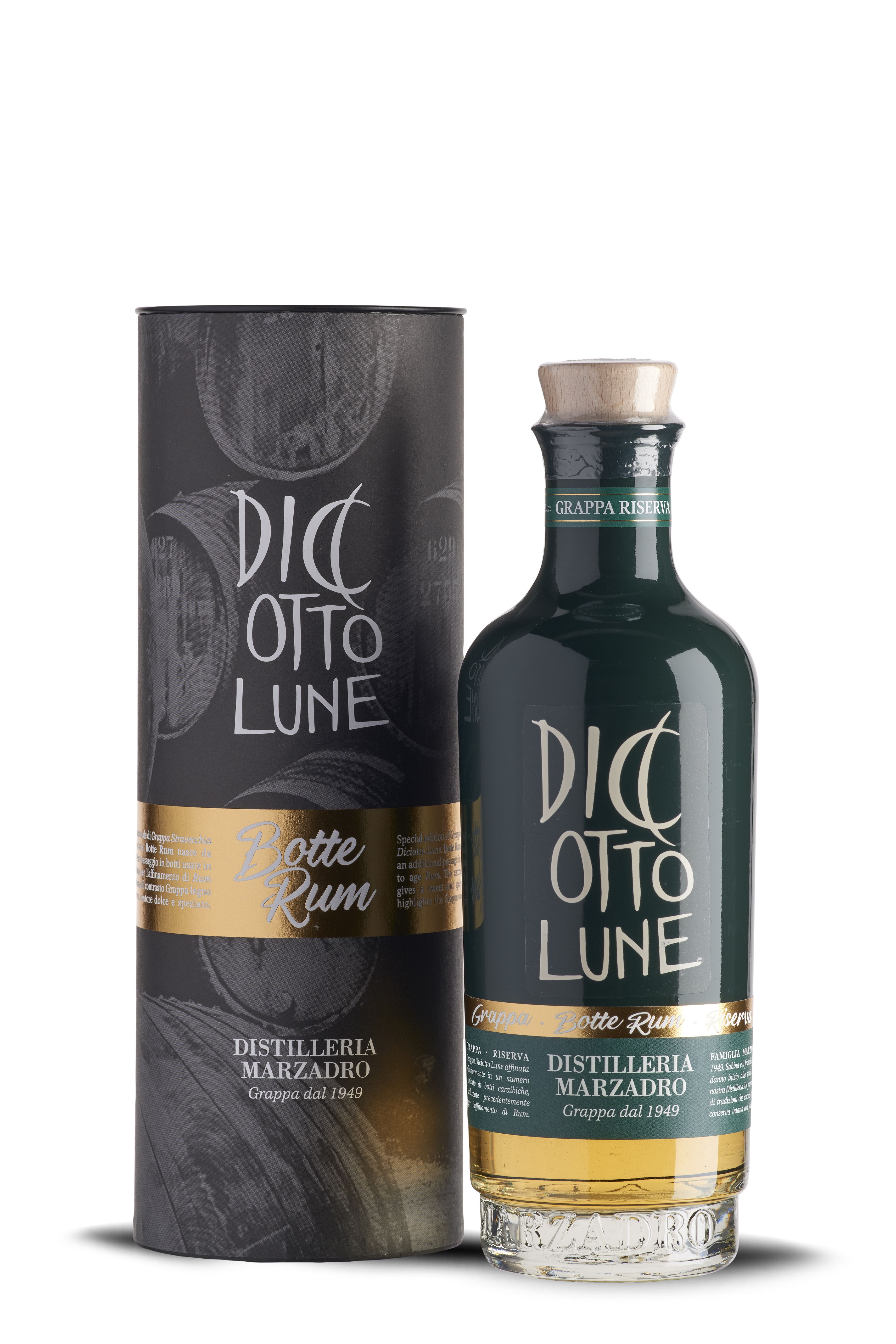 Marzadro Grappa Riserva Diciotto Lune Botte Rum