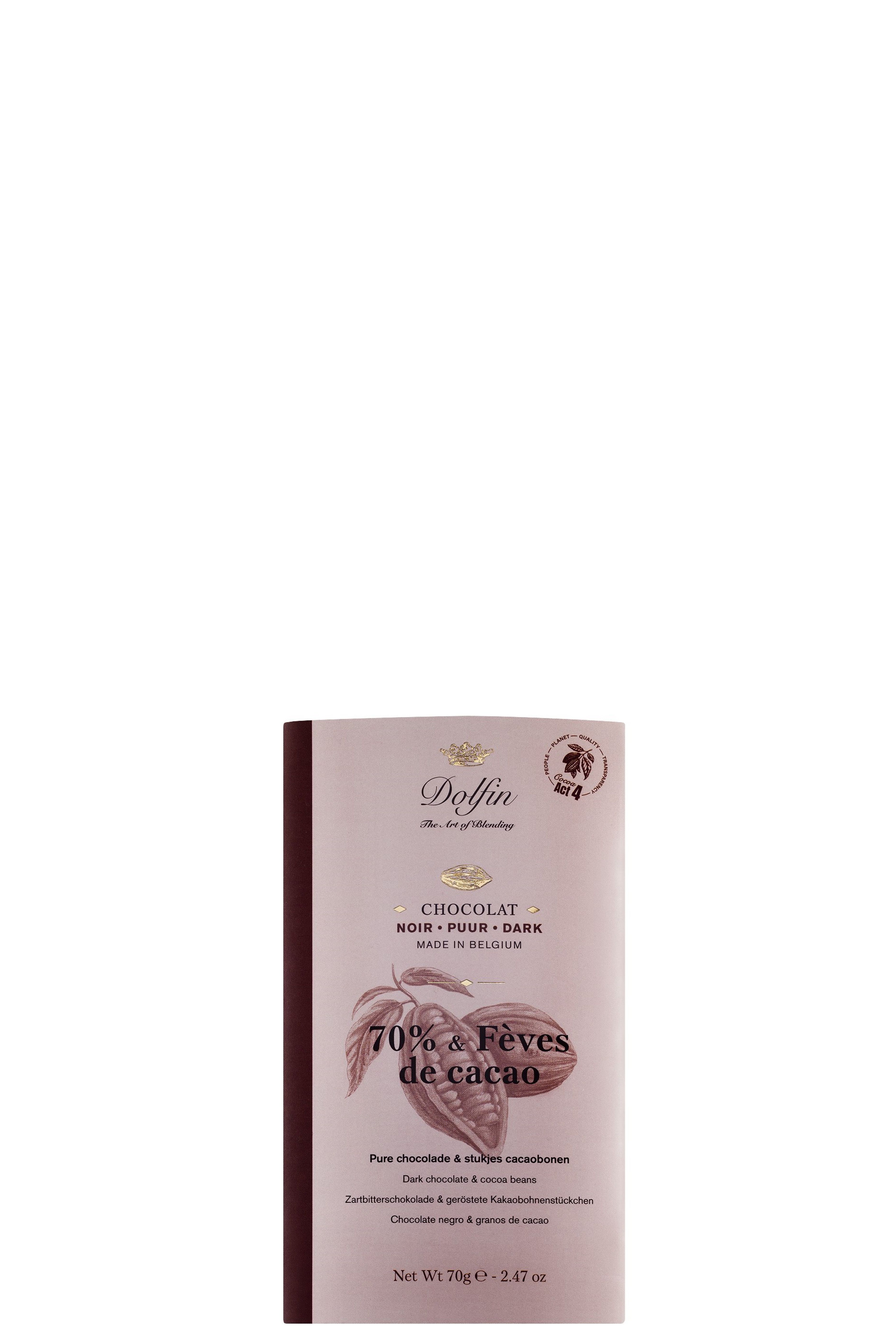 Dolfin 70% & Fèves de cacao