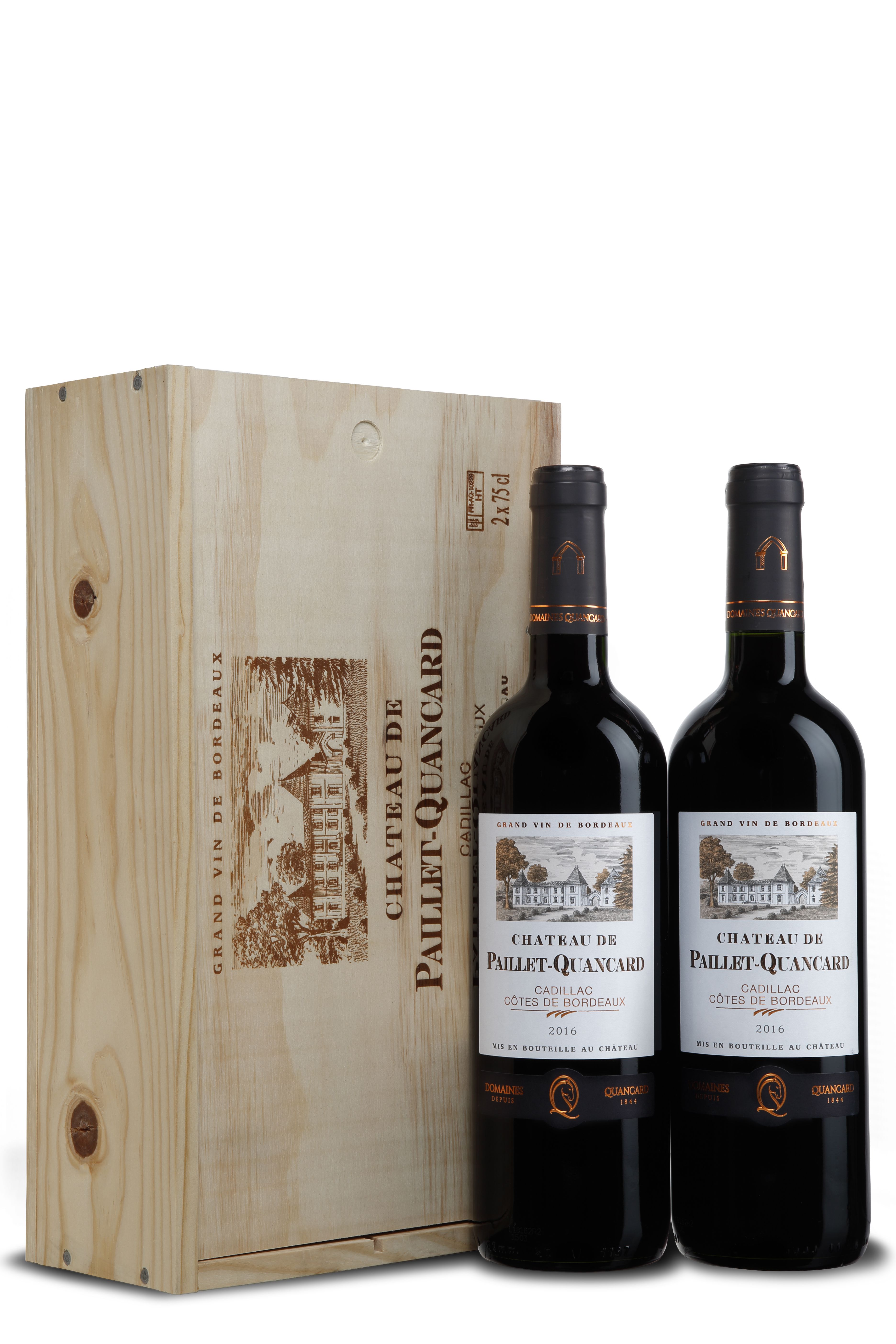 2er Holzkiste Château de Paillet-Quancard Bordeaux